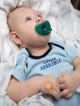 Bentley after the operation. His mother says he’s now able to hold up his head, and he’s eating, smiling, and babbling. (Image: Katherine C. Cohen/Boston Children’s Hospital)
